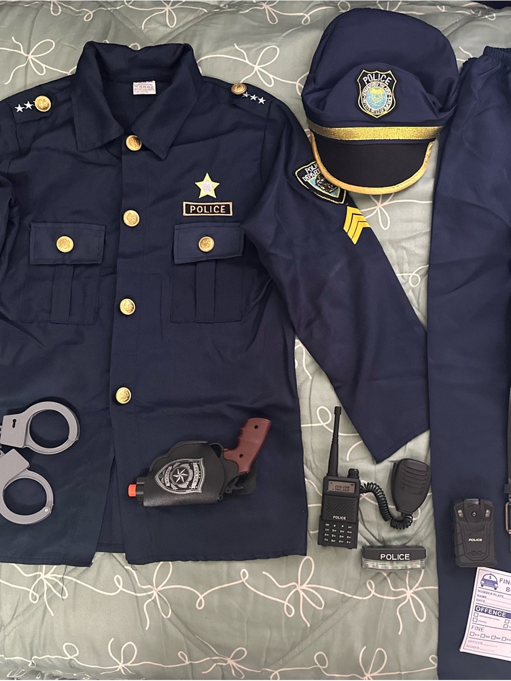 Police Toy Light Bar and Accessories in Navy and Red/Blue
